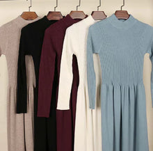 Load image into Gallery viewer, Autumn Winter High Neck Long Knit Dress for Women ITDinos®
