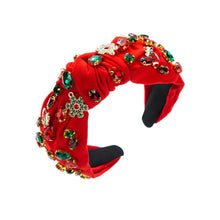 Load image into Gallery viewer, Handmade Christmas Tree Headband with Knot Design
