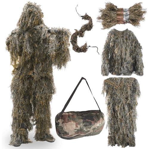 FUNPENY Ghillie Suits for Men Outdoor Camo Hunting Ghillie Suit Halloween Costume Clothings (Desert Yellow) ITDinos®