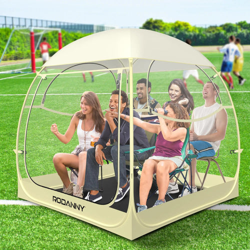 RODANNY Weather Pod Sports Tent - Instant Pop-Up Clear Bubble Tent Shelter - Rain Tent for Outdoor Activities - Sports Pod for 2-4 People - Perfect for Camping and Sports Events (Large) ITDinos®
