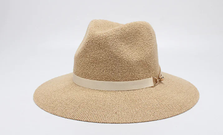 Women's Wide Brim Jazz Hat, Knit Sun Hat