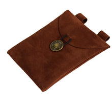 Load image into Gallery viewer, Medieval Renaissance Black Suede Leather Bag ITDinos®
