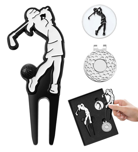 Jecten Golf Ball Marker and Divot Tool Gift Set Personlized Divot Repair Tool with Magnetic Ball Marker Golf Accessories Kit for Men and Women Premium Golf Gifts ITDinos®