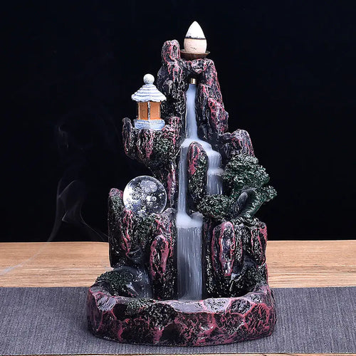 Creative LED Backflow Incense Burner with Resin Art ITDinos®