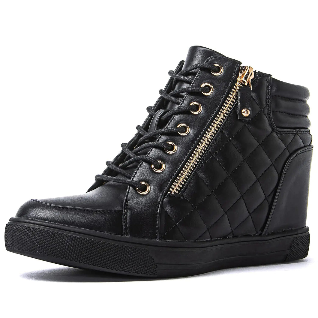 GLOBALWIN Womens Ankle Boots Black Wedge Sneakers For Women 8.5M ITDinos®