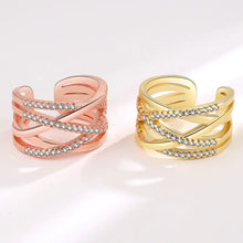 Load image into Gallery viewer, Exaggerated Double-Layer Rose Gold Zircon Ring for Women ITDinos®
