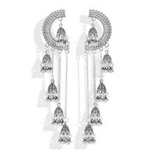 Load image into Gallery viewer, Indian Jhumka Earrings for Women Rhinestone Bell Pendant Earrings Ball Tassel Earrings Vintage Chandelier Earrings Boho Dangle Earrings Wedding Earrings ITDinos®
