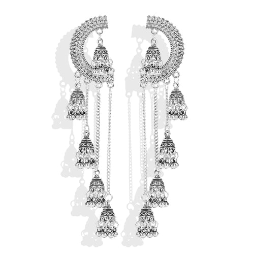 Indian Jhumka Earrings for Women Rhinestone Bell Pendant Earrings Ball Tassel Earrings Vintage Chandelier Earrings Boho Dangle Earrings Wedding Earrings ITDinos®