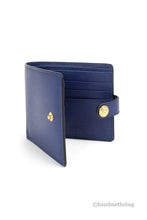 Load image into Gallery viewer, Versace Navy Blue Compact Leather Medusa Snap Bifold Wallet ITDinos®
