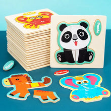 Load image into Gallery viewer, 3D Wooden Cartoon Animal Traffic Puzzle for Kids ITDinos®
