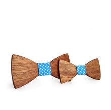 Load image into Gallery viewer, Wooden Bow Tie Set with Jacquard Fabric for Kids &amp; Men ITDinos®
