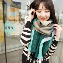 Load image into Gallery viewer, Plaid Scarf for Women - Long Fringe Shawl
