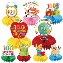 Lade das Bild in den Galerie-Viewer, 100th Day of School Decorations - Rakuto 9PCS School Theme Honeycomb Centerpieces Decorations 100th Day of School Party Table Decorations Supplies Kids 100 Days of School Party Decor School Home ITDinos®
