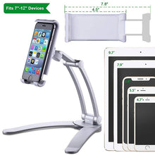 Lade das Bild in den Galerie-Viewer, XMXCZKJ Tablet-Ständer für die Küche, Wandhalterung für den Schreibtisch, passend für Tablets mit 5–10,5 Zoll Breite, Metallhalterung, Smartphone-Halterungen
