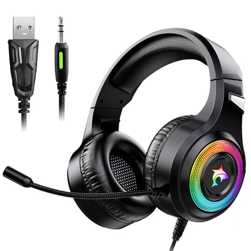 Gaming Headset With Microphone RGB Light Itdinos