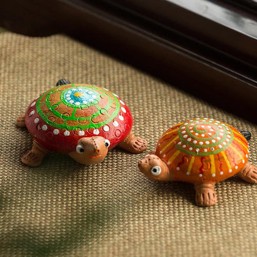 'Squirtle-Turtle' Handmade Garden Decorative Showpiece In Terracotta Itdinos