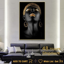 Lade das Bild in den Galerie-Viewer, Modern Art Canvas African Black Woman Posters Itdinos
