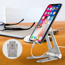 Lade das Bild in den Galerie-Viewer, Drehbarer Tablet-Halter aus Aluminiumlegierung für iPad Air 1/2 Mini 1/2/3/4 Pro 9.7 10.5 12.9 Faltbarer Handyhalter Ständer Unterstützung
