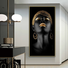 Lade das Bild in den Galerie-Viewer, Modern Art Canvas African Black Woman Posters Itdinos
