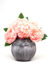 Lade das Bild in den Galerie-Viewer, Art Decorated Gray Glass Vase for Flowers | Painted Art Glass Round Vase | Interior Design Home Room Decor | Table vase 6 inch Itdinos
