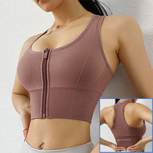 Lade das Bild in den Galerie-Viewer, Cloud Hide Front Zipper Sports Bra Women Underwear Push Up Yoga Crop Top Bras Solid Athletic Vest Gym Fitness Shirt Sportswear Itdinos
