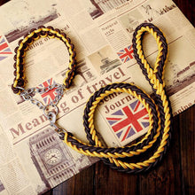 Load image into Gallery viewer, Double Strand Rope Large Dog Leashes Metal P Chain Buckle National Color Pet Traction Rope Collar Set For Big Dogs 1.2m Length Itdinos

