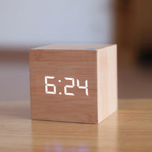 Lade das Bild in den Galerie-Viewer, New Qualified Digital Wooden LED Alarm Clock Wood Retro Glow Clock Desktop Table Decor Voice Control Snooze Function Desk Tools Itdinos
