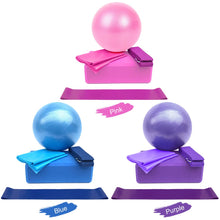 Lade das Bild in den Galerie-Viewer, 5pcs Yoga Accessories Set Yoga Ball Yoga Blocks Stretching Strap Resistance Loop Band Exercise Band Home Gym Fitness Equipment Itdinos
