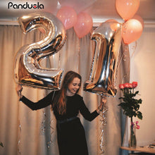 Lade das Bild in den Galerie-Viewer, rose gold balloons foil Number balloon birthday party decorations kids orbs figure Air Balloons globos happy birthday ballon Itdinos
