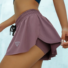 Lade das Bild in den Galerie-Viewer, CretKoav Sommer-Laufshorts für Damen, 2-in-1, Marathon, schnelltrocknend, Shorts, Fitnessstudio, lockere Sportshorts, atmungsaktive Yoga-Shorts
