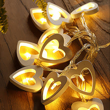 Lade das Bild in den Galerie-Viewer, Battery Powered 10 LED Wooden Heart Shape String light Garden Birthday Event Party Christmas Decoration Xmas String Fairy Light Itdinos
