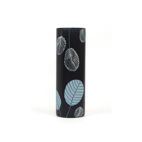 Painted Art Glass Cylinder Vase | Interior Design Home Decor | Table vase 12 in Itdinos