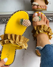 Lade das Bild in den Galerie-Viewer, Women Slipper Pineapple Pearl Flat Toe Bohemian Casual Beach Sandals Ladies Shoes Platform 2020 Designer Black Slides Wholesale Itdinos

