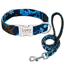 Load image into Gallery viewer, Dog Collar Custom Nylon Puppy Cat Dog Tag Collar Leash Pet Nameplate ID Collars Adjustable For Medium Large Dogs Itdinos
