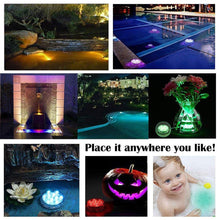 Lade das Bild in den Galerie-Viewer, 10 Led Remote Controlled RGB Submersible Light Battery Operated Underwater Night Lamp Outdoor Vase Bowl Garden Party Decoration Itdinos
