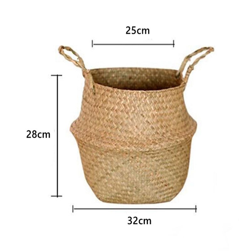 Seagrass Flower Pot Basket Wickerwork Storage Basket Hanging Planter Garden Flower Vase Handmade Plant Basket Wicker Basketwall Itdinos