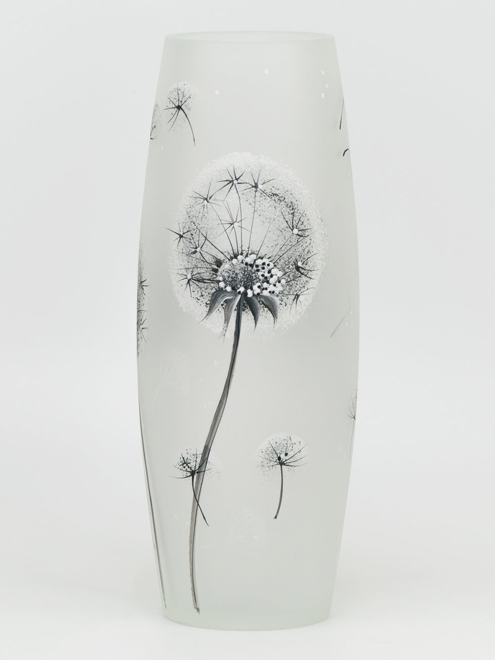 Handpainted Glass Vase for Flowers | Gentle Art Glass Oval Vase | Interior Design | Table vase 12 inch. Itdinos