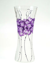 Lade das Bild in den Galerie-Viewer, Handpainted Glass Vase | Painted Art Glass Vase | Interior Design Home Decor | Table vase 12 inch Itdinos

