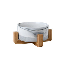 Load image into Gallery viewer, Ceramic Raised Cat Bowl With Wood Stand Itdinos
