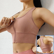 Lade das Bild in den Galerie-Viewer, Cloud Hide Front Zipper Sports Bra Women Underwear Push Up Yoga Crop Top Bras Solid Athletic Vest Gym Fitness Shirt Sportswear Itdinos
