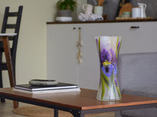 Lade das Bild in den Galerie-Viewer, Handpainted Glass Vase for Flowers | Voilet Painted Art Glass Vase | Interior Design | Table vase 12 inch Itdinos
