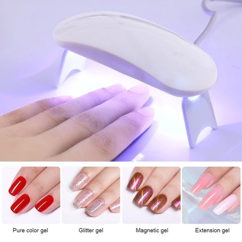 6W LED UV Lamp Nail Dryer LED Nail White Light for Nail Gels Polish Portable Dry Machine Mini USB Connector Nail Art Tools Itdinos