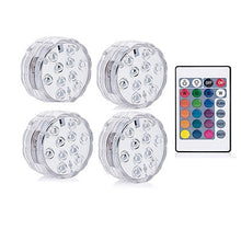 Lade das Bild in den Galerie-Viewer, 10 Led Remote Controlled RGB Submersible Light Battery Operated Underwater Night Lamp Outdoor Vase Bowl Garden Party Decoration Itdinos
