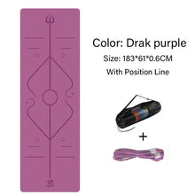Lade das Bild in den Galerie-Viewer, 6mm Non-Slip Yoga Mat with Position Line Itdinos
