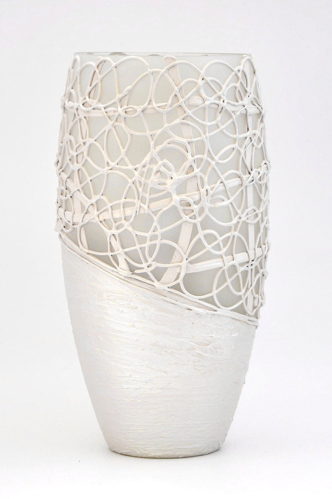 Handpainted Glass Vase for Flowers | Painted Art Glass Oval Vase | Wedding Design | Table vase 12 inch Itdinos