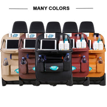 Lade das Bild in den Galerie-Viewer, Car Seat Back Organizer Pu Leather Pad Bag Car Storage Organizer Foldable Table Tray Travel Storage Bag Auto Accessories ITDinos®
