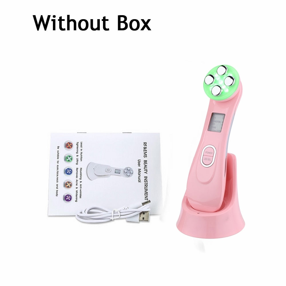 Mesoterapia Facial 5 in 1 LED Skin Tightening Beauty RF EMS Photon Light Therapy Anti Aging Skin Rejuvenation Skin Care Tools Itdinos