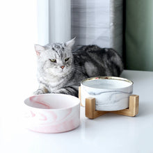 Load image into Gallery viewer, Marbling Ceramic Double Bowl For Pet Itdinos
