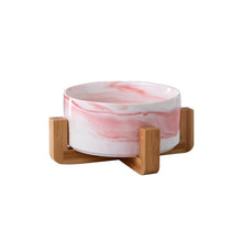 Load image into Gallery viewer, Ceramic Raised Cat Bowl With Wood Stand Itdinos
