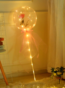 LED DIY Luminous Balloon Rose Bouquet Christmas Decorate Gift Home Wedding Decor Ball Rose Valentines Day Gift Birthday Party Itdinos
